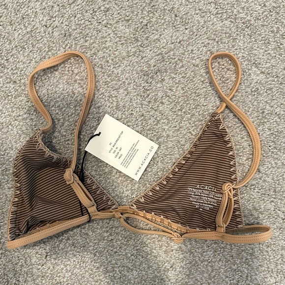 NWT Acacia Swimwear Tan Crochet Bikini - Baja Top (M) + Neema Bottom (S) in Oat - Picture 10 of 12